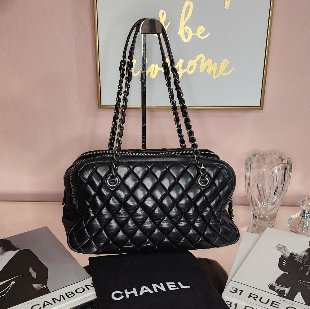 Chanel Black Quilted Lambskin Handbag